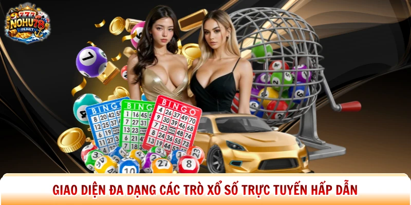 Giao diện đa dạng các trò xổ số trực tuyến hấp dẫn